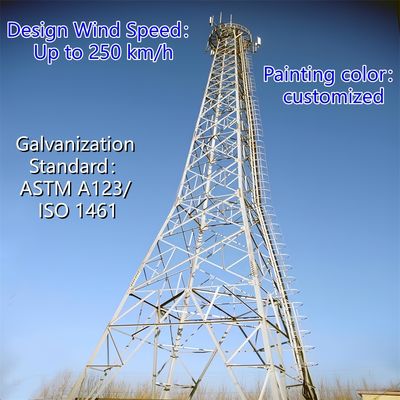 4-Angle Steel Communication Tower Galvanized 30m 5G Signal Urban Areas Stable Structure