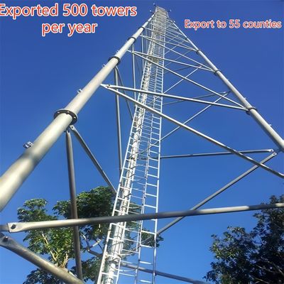 Τηλεπικοινωνιακός Πύργος Τριών Σωλήνων από Ανθρακούχο Χάλυβα 33m LTE Σήματος Αγροτικές Περιοχές Ανθεκτικός στον Άνεμο