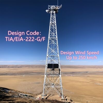 Ηλιακό πάνελ Πύργος τηλεπικοινωνιών Αυτοεξουσιαστική δομή Ζεστό τσιμεντωμένο χάλυβα 4KW