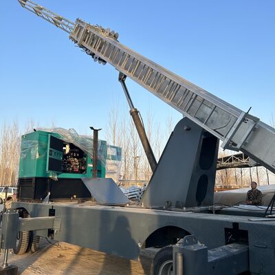 Μονόπολος τηλεσκοπικός πύργος 15-25M Ζυγισμένο χάλυβα φορτηγό τοποθετημένη επικοινωνιακή κεραία 40M/S Αδιάβροχο ISO πιστοποιημένο