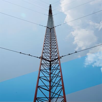 Customizable 20m-120m Hot Dip Galvanized Steel Guyed Wire Tower for 5G Telecom FM Broadcast Wind Monitoring