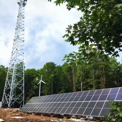 3 πόδια Tubular Solar Powered Telecommunication Tower Off-Grid Hybrid Power for Remote Rural Area