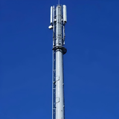 16 24 38 μέτρα Space Saving Monopole Tower Fast Erection for Pedestrian Street 5G