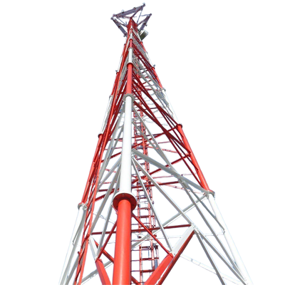 45m 56m 67m 75 μέτρα Q355 Steel 3 Tube Telecom Tower for University Teaching Area