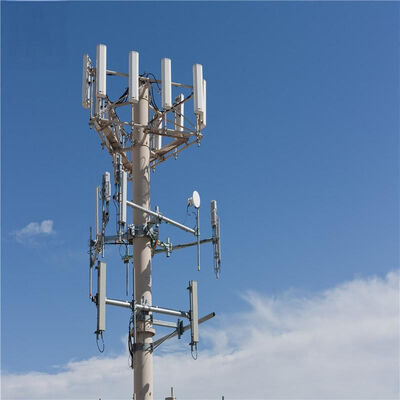 20M Q355 Steel Monopole Tower Mount Rooftop for Office Building 5G Development