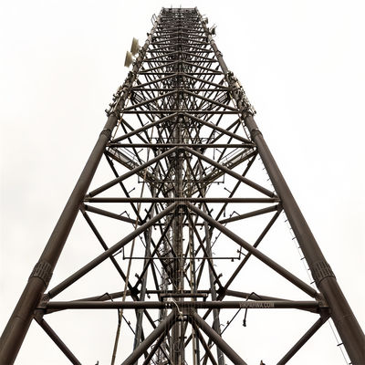 Δίκτυο 3 ποδιών Ραδιόφωνο 5G Αντένα Πύργος συρματόπλεγματος Τριγωνικός Ζυγισμένος Χάλυβας