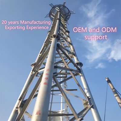 Τηλεπικοινωνιακός Πύργος Τριών Σωλήνων από Ανθρακούχο Χάλυβα 33m LTE Σήματος Αγροτικές Περιοχές Ανθεκτικός στον Άνεμο