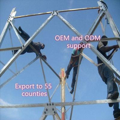 3 ποδιών γωνιακός πύργος από χάλυβα Πύργος επικοινωνίας Q355 Χάλυβα 28m κινητό δίκτυο Ανεμοανθεκτικές παράκτιες περιοχές