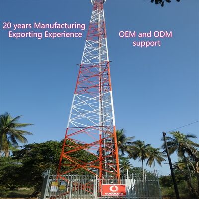 Αυτο-υποστηριζόμενο γαλβανισμένο γωνιακό ατσάλι 3 ποδιών Πύργος 40m Σημείο μετάδοσης Αδιάβρωστο βιομηχανικό πάρκο