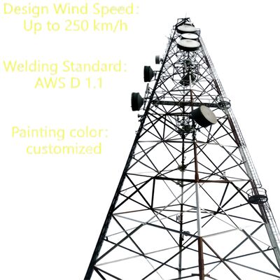 3 πόδια σωληνώδης άψογος χάλυβας 20 30 40M Ζυγισμένο 5G GSM Cdma Isp Πύργος τηλεπικοινωνιών
