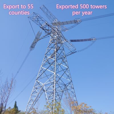 33KV 110KV Ζεστό βύθιση Ζαλβανισμένο Διάθλιγμα Χάλυβα Πύργος Μεταφοράς Ενέργειας Διπλό κύκλωμα Στύλος Ηλεκτρικού Δικτύου