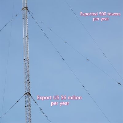 Πύργος ραδιοφωνικής μετάδοσης με συρματόπλεγμα Αδιάβροχο χάλυβα 55m Σημαντικό παράκτιες περιοχές