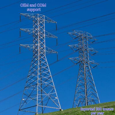 33KV 110KV Ζεστό βύθιση Ζαλβανισμένο Διάθλιγμα Χάλυβα Πύργος Μεταφοράς Ενέργειας Διπλό κύκλωμα Στύλος Ηλεκτρικού Δικτύου