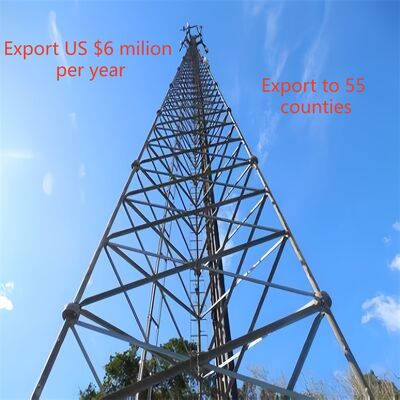 Ανθεκτικός στη διάβρωση 3-Leg Tubular Tower GSM Μικροκύματα Επικοινωνία Τηλεπικοινωνίες Broadcasting Tower