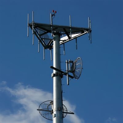 Πύργος τηλεπικοινωνιών Monopole Tower κατασκευασμένος από ήπιο και υψηλής αντοχής χάλυβα με κώδικα σχεδιασμού EN 1991-1-4 & EN 1993-3-1 για τις επιδόσεις