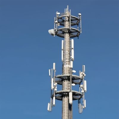 Πύργος τηλεπικοινωνιών Monopole Tower κατασκευασμένος από ήπιο και υψηλής αντοχής χάλυβα με κώδικα σχεδιασμού EN 1991-1-4 & EN 1993-3-1 για τις επιδόσεις