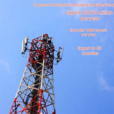 Τετράποδος Γωνιακός Ατσάλινος Πύργος σχεδιασμένος για να πληροί τα πρότυπα ANSI TIA και EN, προσφέροντας υποστήριξη για έργα τηλεπικοινωνιών και υποδομών ενέργειας