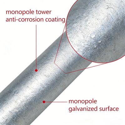 Monopole Tower self supporting telecom tower with steel grades Q235B Q235C Q235D and Q355B Q355C Q355D meeting EN 10025 standards