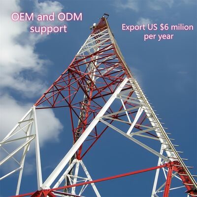 Τριγωνικός πύργος ασύρματης επικοινωνίας με 3 πόδια γωνιακός πύργος από χάλυβα με κώδικα σχεδίασης ANSI TIA 222 και υλικά από χάλυβα υψηλής εφελκυσμού