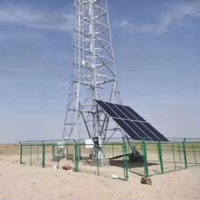 Solar Energy Antenna Tower with Energy Storage Self Supporting Galvanized 20 30 40M 4G 5G Mast