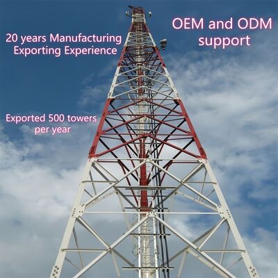 10 16 22 28M Ελαφρύς 3 πόδια γωνιακός χάλυβας γαλβανισμένος αυτοστηριζόμενος εξωτερικός πύργος 5G 4G Wifi Rural Telecom