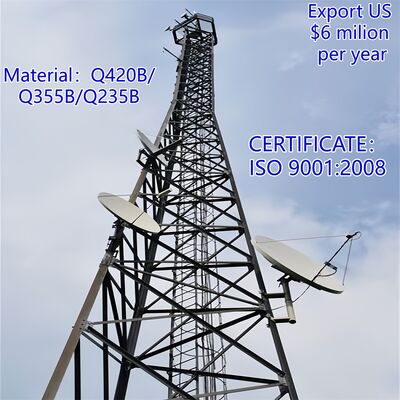 14 20 26 32M Ελαφρύς 3 πόδια γωνιακός γαλβανισμένος χάλυβας εξωτερικού χώρου 5G 4G ιστός σταθμού βάσης μικροκυμάτων