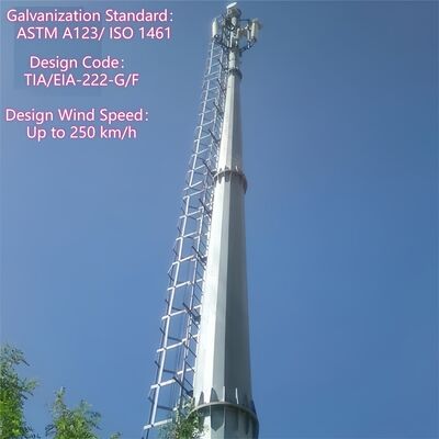 18 26 34M Urban Landscape Monopole Galvanized Steel Self Supporting Outdoor 5G 4G Wifi Aesthetic Telecom Tower