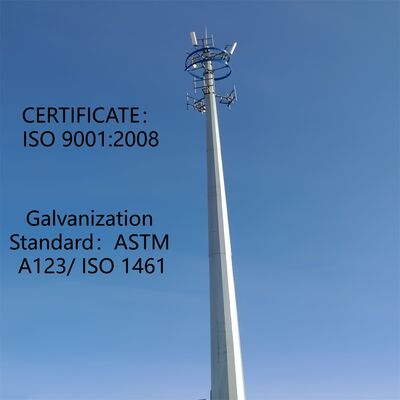 11 17 23M Space Efficient Μονόπολος Σωληνοειδής Γαλβανισμένος Χάλυβας εξωτερικού χώρου 5G 4G Wifi Compact Πύργος Επικοινωνίας