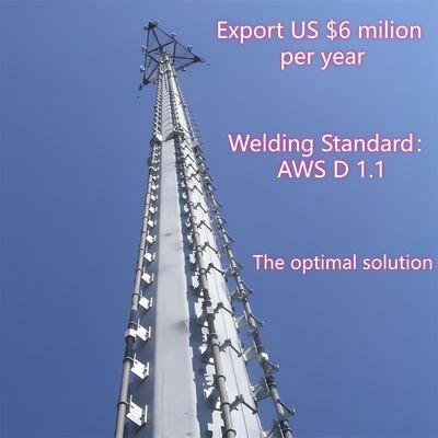 10 16 22M Space Saving Μονόπολος Σωληνωτός γαλβανισμένος εξωτερικός 5G 4G Μικροκυματικός ιστός επικοινωνίας