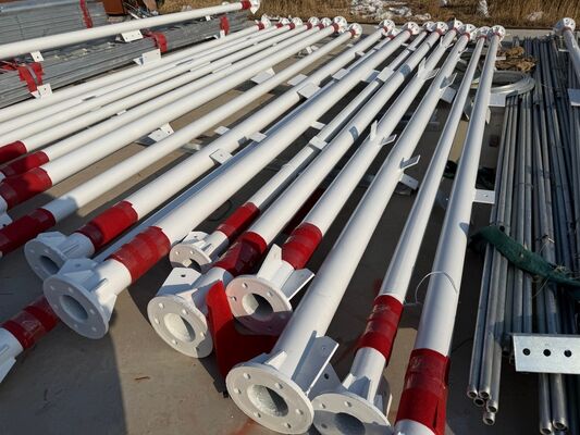 27M Ισχυρός Τριποδικός Σωληνωτός Χαλύβδινος Πύργος με Χάλυβες ASTM A36 και A572 Gr50 για Πύργους Τηλεπικοινωνιών και Μικροκυμάτων