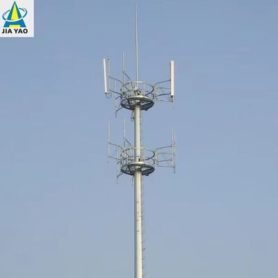 16 24 32M Monopole Communication Steel Tower Ανθεκτικό στον άνεμο για αστικό σταθμό βάσης 5G