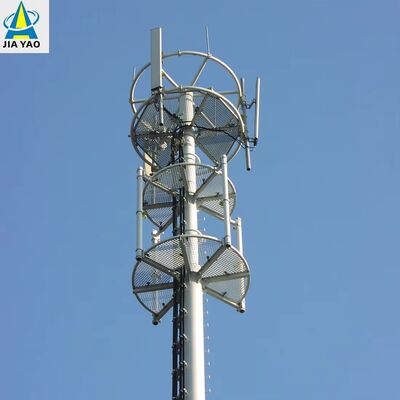 16 24 32M Monopole Communication Steel Tower Ανθεκτικό στον άνεμο για αστικό σταθμό βάσης 5G