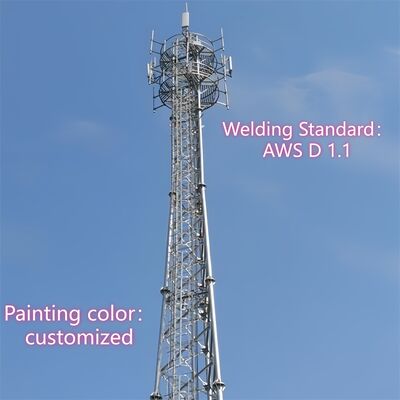 Heavy Duty 3 Legged Tubular Steel Tower με γαλβανισμένη επιφάνεια εν θερμώ για υποδομή τηλεπικοινωνιών μεγάλης διάρκειας