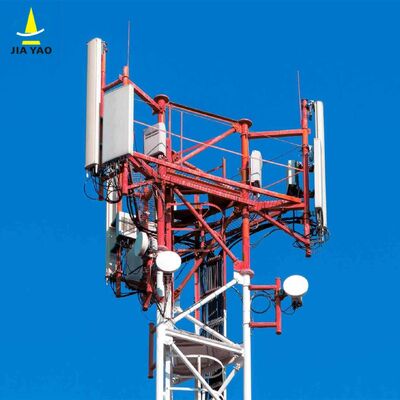 Ανθεκτικό 3 πόδια σωληνωτό ατσάλι Tower γαλβανισμένος αυτοστηριζόμενος ιστός τηλεπικοινωνιών για εφαρμογές μικροκυμάτων 5G 4G εξωτερικού χώρου