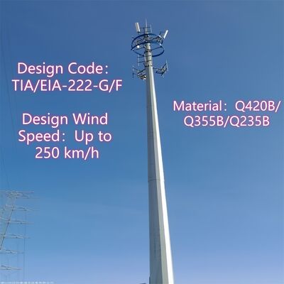 20M 30M IP68 Σφραγισμένος Πύργος Μονόπολης Ανθεκτικό στη Διάβρωση για Παράκτια Αλατούχα Περιοχή Ομίχλης