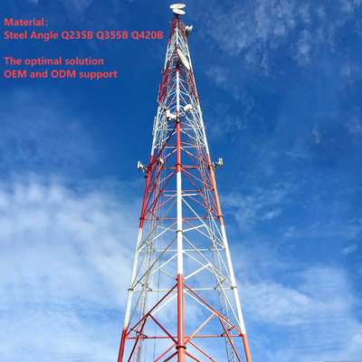 18M 42M 3 Leg Tubular Mountain Anti-shock Tower Telecom 9 Επίπεδο για περιοχή μεγάλου υψομέτρου