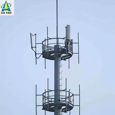 27M Monopole Modular Telecom Tower Υψηλής αντίστασης ανέμου Σχεδιασμένη αστική πυκνή περιοχή κάλυψης 5G Κατασκευή από γαλβανισμένο χάλυβα εν θερμώ