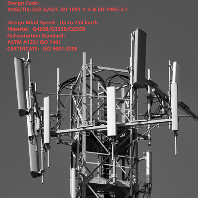 48M Weather Resistant 4 Legged Communication Tower For Building