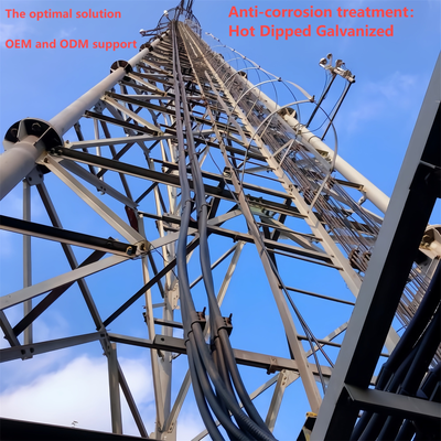 Κομψή σχεδίαση 48M Powder Coated 3 Tube Telecom Tower για επιχειρηματική περιοχή