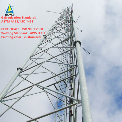 Κομψή σχεδίαση 48M Powder Coated 3 Tube Telecom Tower για επιχειρηματική περιοχή
