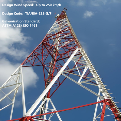 52M Q355 Steel 3 Legged Angle Steel Tower επαναχρησιμοποιήσιμος για προσωρινή ανάπτυξη δικτύου