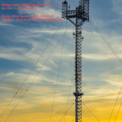 33 60M High Wind Adaptable Guyed Tower με αποδοτικό κόστος για αγροτική ευρυζωνική κάλυψη
