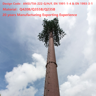 22 28 Γαλβανισμένος πύργος Bionic Tree Telecom 36 μέτρων, καμουφλαρισμένος για τουριστική γραφική περιοχή