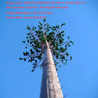 12 22 30μέτρο Q355 Steel Bionic Tree Communication Tower For Urban Municipal Landscape