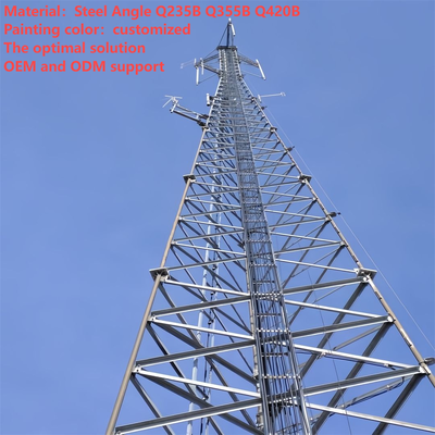 44m 54m 66m 74 μέτρα γαλβανισμένο εν θερμώ 3 Tube Telecom Tower For Bus Terminal Hub 5G