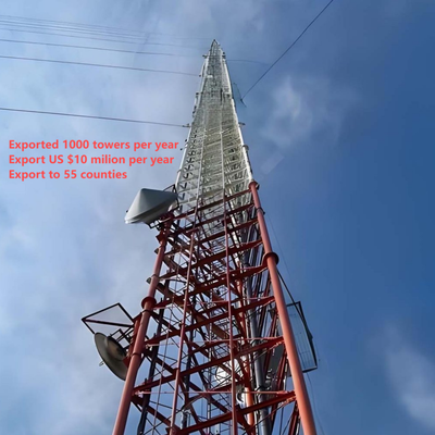 30 43 48M Μικρού βάρους Guyed Wire Tower για Υποστήριξη Δορυφορικού Επίγειου Σταθμού