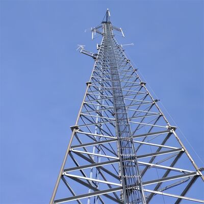 100FT 3-Tube Steel Communication Tubular BTS Radio Antenna Tower HDG for Telecom Base Station