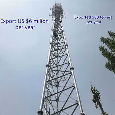 30M Q355 Steel 3 Tube Telecom Tower Compact Footprint For Communication Station
