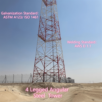30M εν θερμώ γαλβανισμένο 4 πόδια γωνίας Steel Tower Multi Operator for Suburban Macro Station