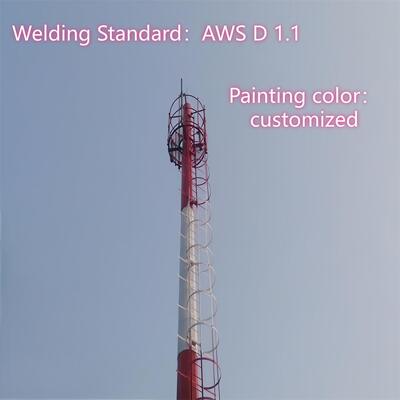 20M Q355 Steel Monopole Tower Mount Rooftop for Office Building 5G Development